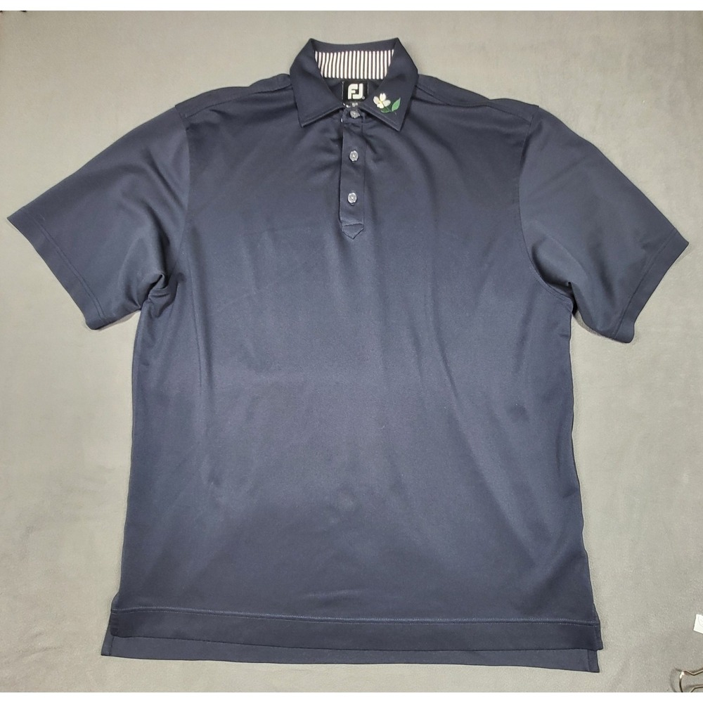 FootJoy Golf Polo Shirt Mens Large Blue Striped Short Sleeve Performance Azalea